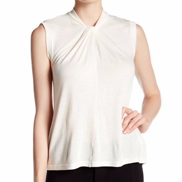 NWD $185 Rebecca Taylor Jersey Twisted Tank Top in Chalk-White‎ [SZ Small ] - Picture 7 of 8